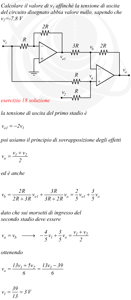 configurazione invertente e non invertente con amplificatori operazionali