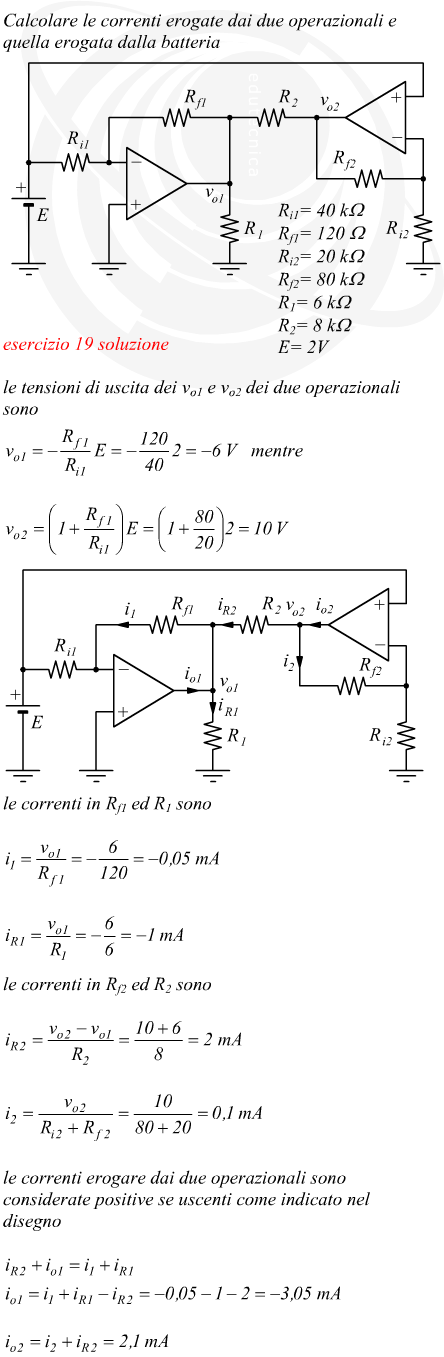 amplificatore invertente e non invertente correnti erogate