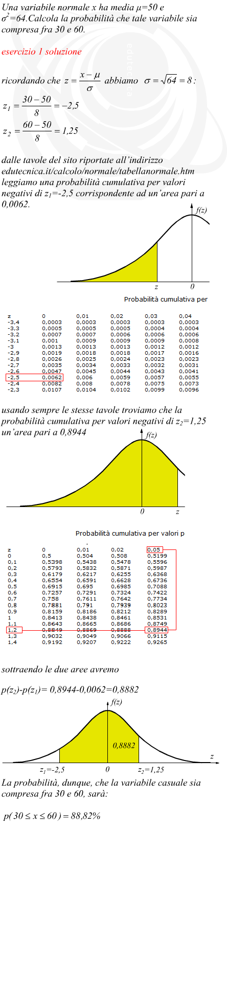 Distribuzione normale calcolo della probabilit