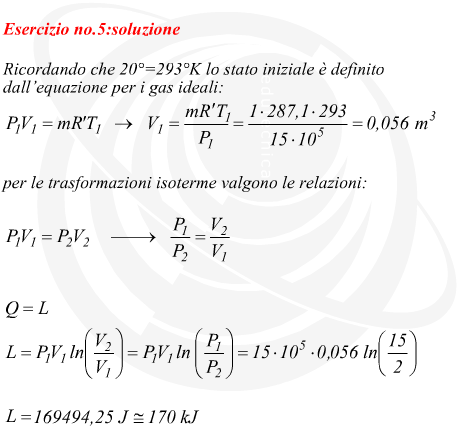 Lavoro compiuto in espansione isotermica di una massa di aria