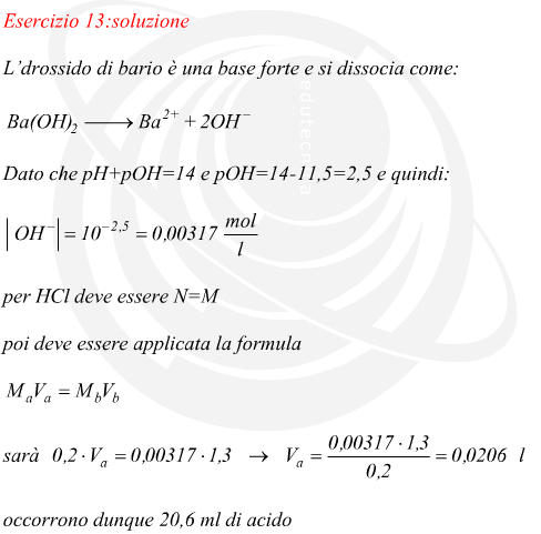 normalit soluzione di idrossido di bario dato il pH