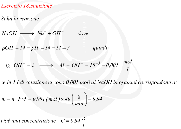 concentrazione in g/l di una soluzione di idrossido di sodio NaOH