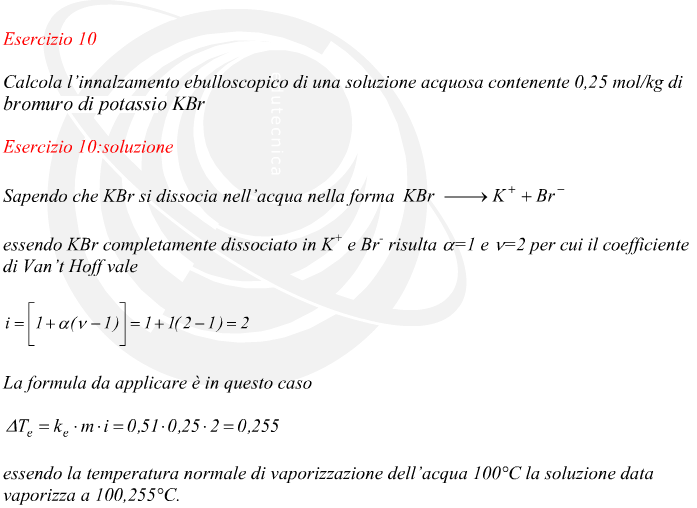 innalzamento ebulloscopico soluzione bromuro di potassio