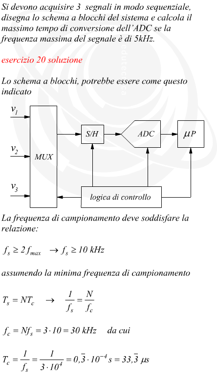 Acquisire sequenzialmente 3 segnali analogici da digitalizzare tramite A/D