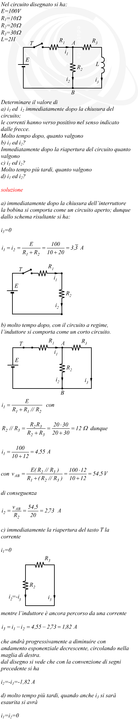 Transitori di corrente in circuito ohmico induttivo