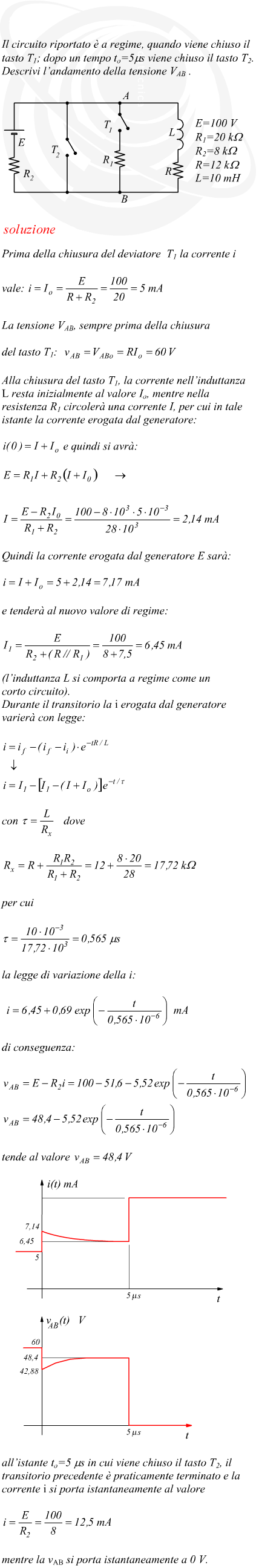 Circuito con induttore e due interruttori