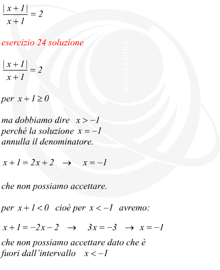 equazioni con modulo risolte