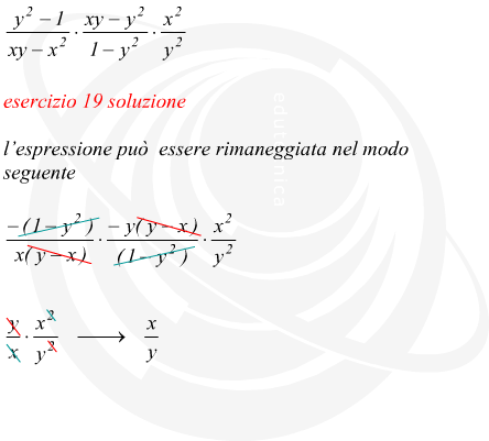 esempio moltiplicazione frazioni algebriche