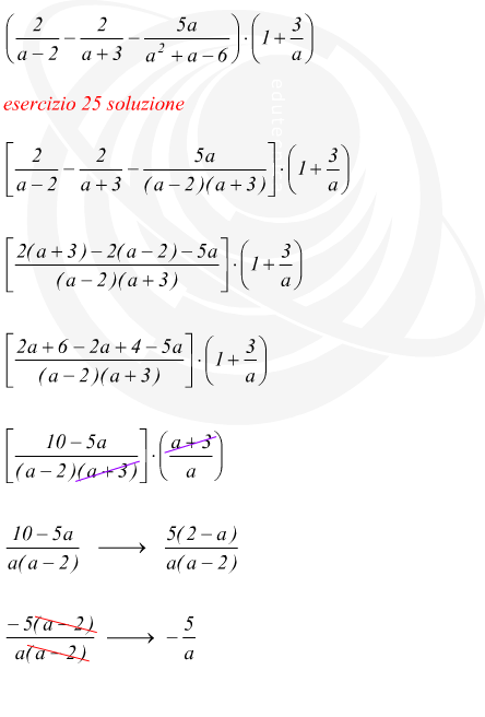 somma prodotto e semplificazione di frazioni algebriche
