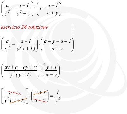 esempio di moltiplicazione e semplificazione di frazione algebrica