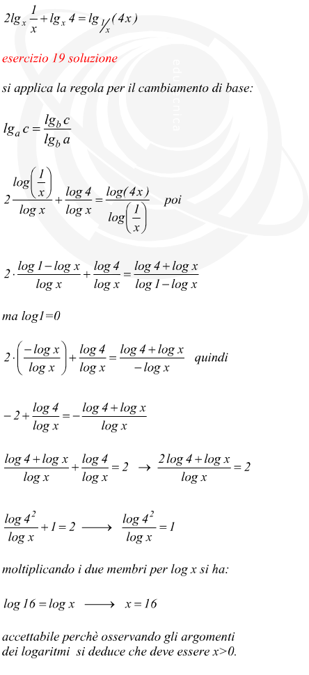equazione con incognita come base di logaritmi