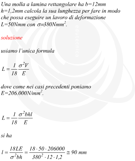 dimensionare una molla prismatica a lamina