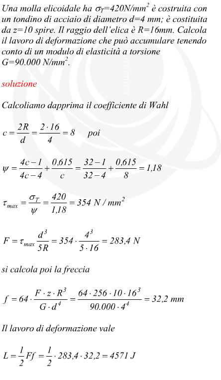 energia accumulata in una molla a torsione elicoidale